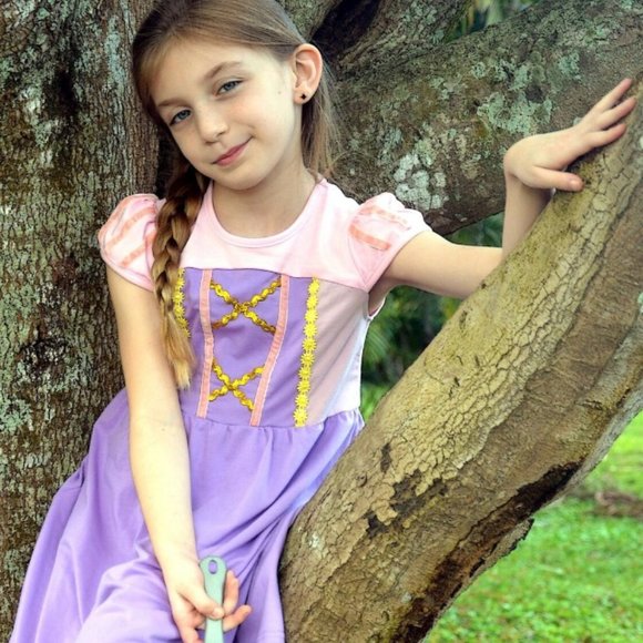 New Rapunzel princess comfortable girl Halloween dress size 2-16 years - Picture 1 of 3